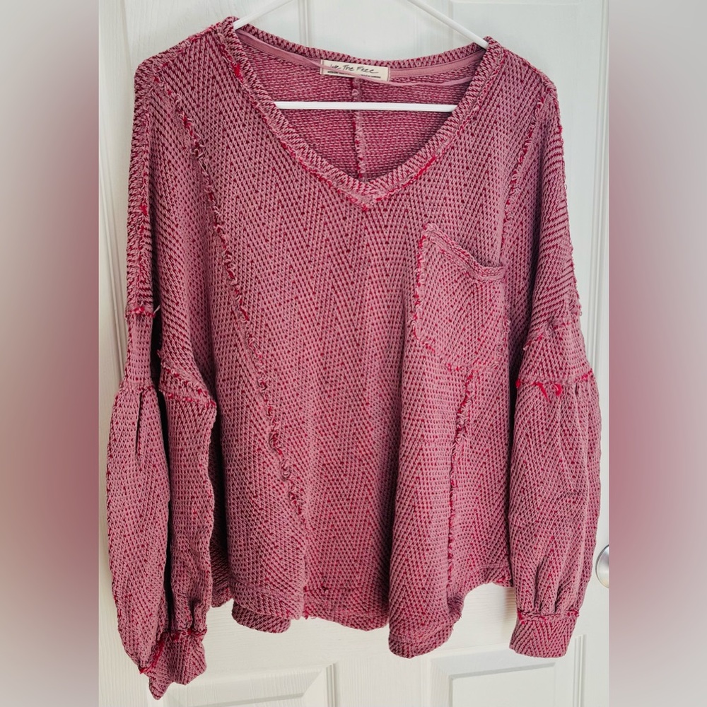 Free People We the Free Fresh & New Hacci Top, Size Medium NWOT